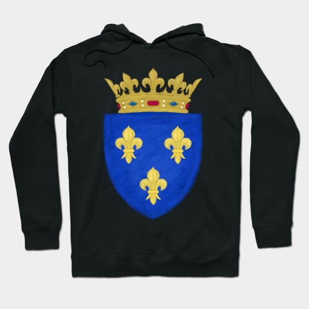 Small Coat of Arms, Kingdom of France Hoodie by Royal Tee Store